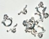 Set of 5 13mm Silver Plated Bow Toggles